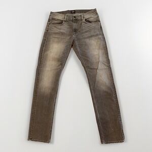 Hudson Jeans Mens 36x32 Gray Medium Wash Blake Slim Straight Stretch Denim